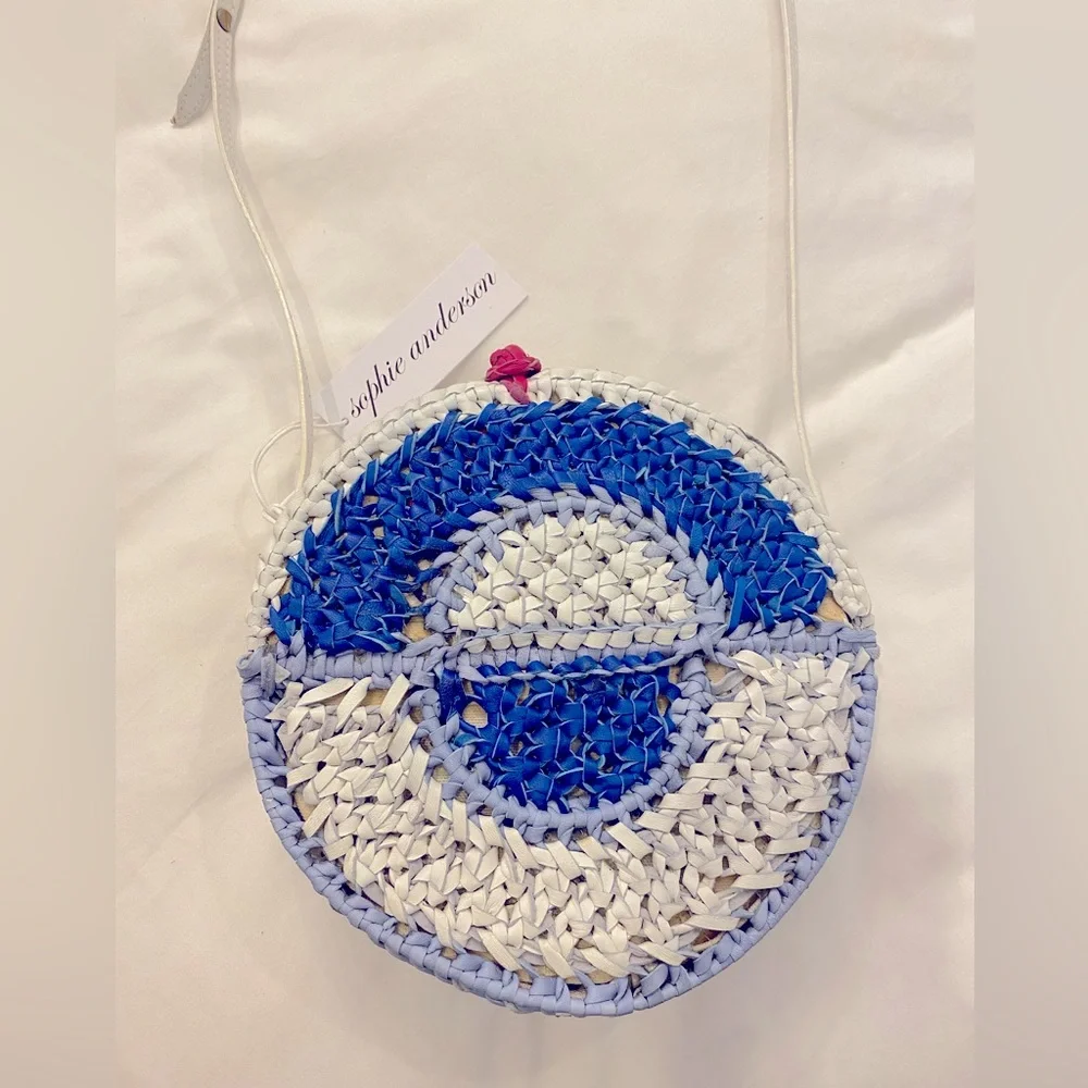 Sophie Anderson Nilsa round circle woven crossbody shoulder purse - Picture 1 of 4